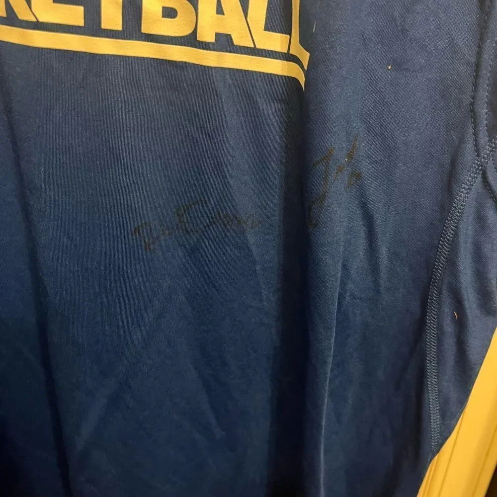 2 Autographs ADIDAS NBA BASKETBALL MEN'S T SHIRT CLIMALITE L
